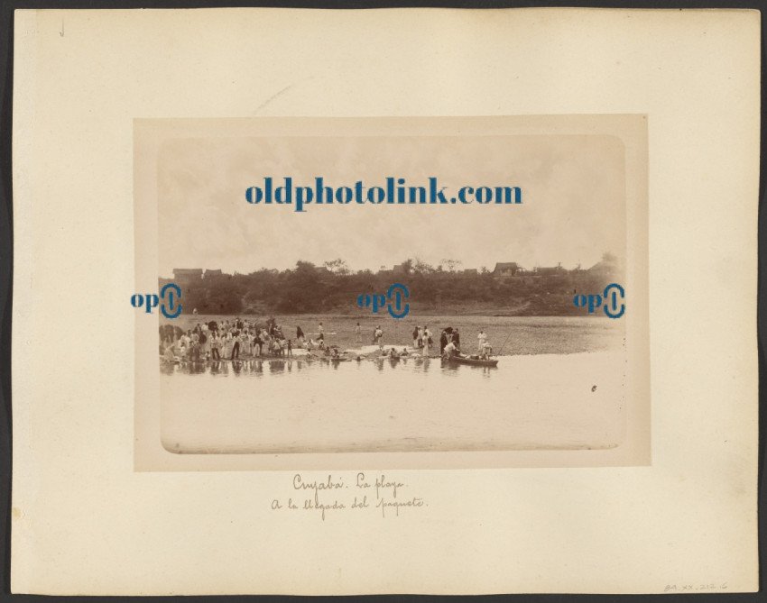 Cuiaba, la playa, a la llegada del paquete 1884