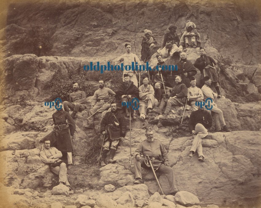 Officers Her Majesty's 51st Regiment on Sultan Tarra, showing different Services Uniforms worn 1878