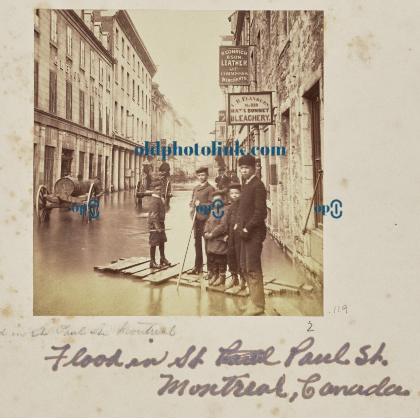 Flood in Saint Paul Street, Montreal 1869