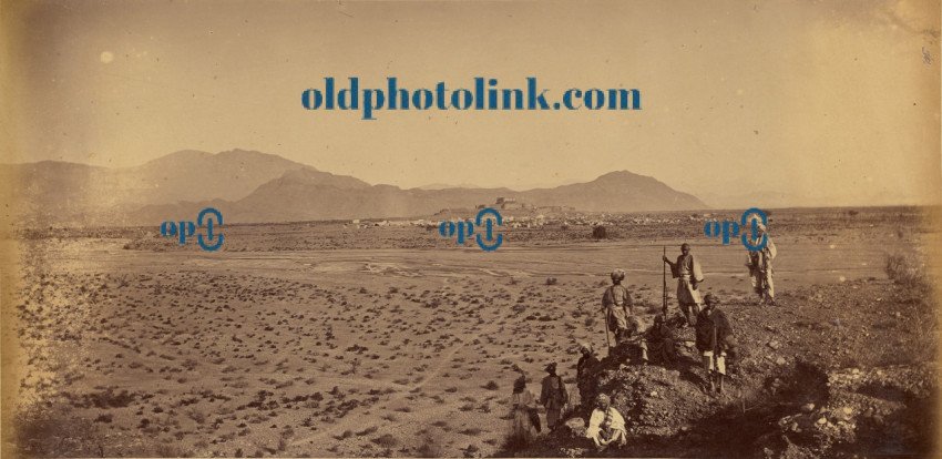 Jumrood Fort and Camp, from right bank of Khyber stream, looking towards Mohmund Hills 1878