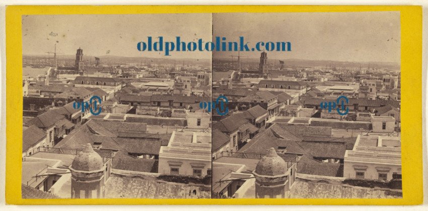 Bird's Eye View of the Harbor and City of Havana  1862