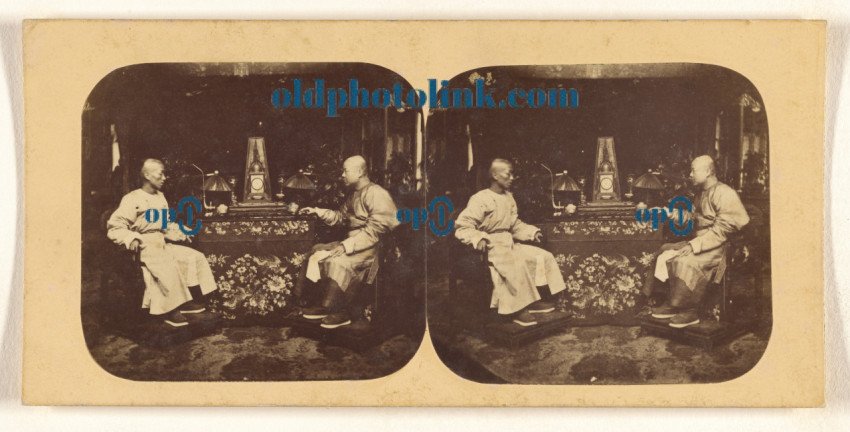 Canton  Mandarins of the First Class, or Blue Button, Discussing  1858