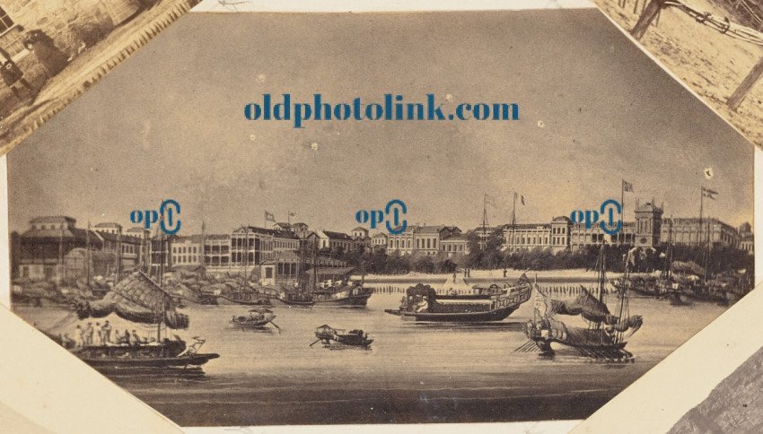 Photographic Copy of a Drawing of Victoria Harbor and the Hong Kong Skyline 1864