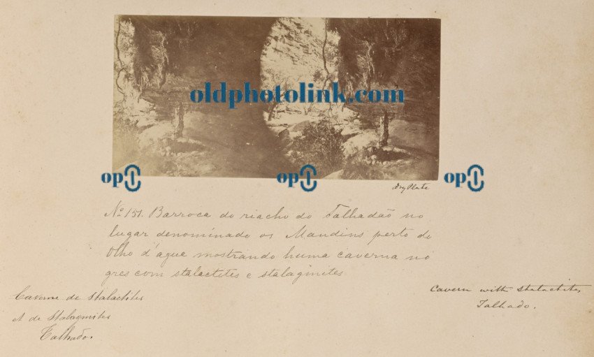 Mandis near Olho d'Agua showing a cave in the sandstone with stalactites and stalagmites