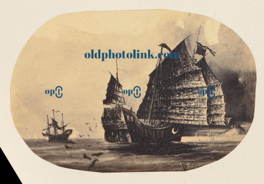 Photographic Copy of a Drawing of a Chinese Junk Ship 1864