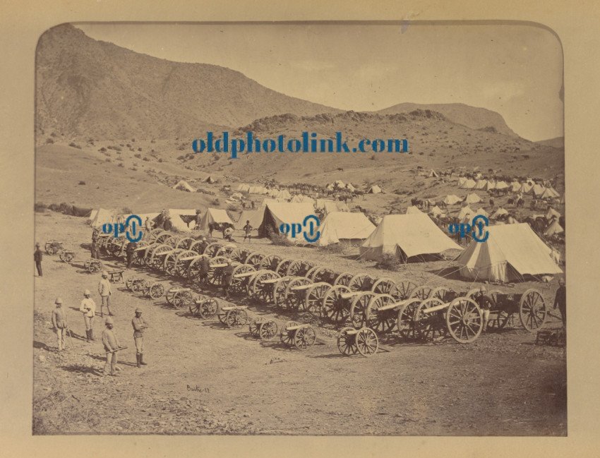 Captured Guns from Ali Musjid parked on Shergai Height 1878