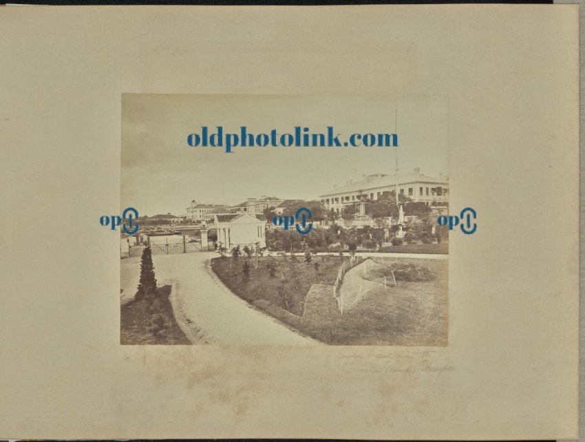 View of English Bund from the Recreation Grounds, Shanghai 1870