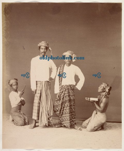 Burmese Gentlemen and Servants 1894