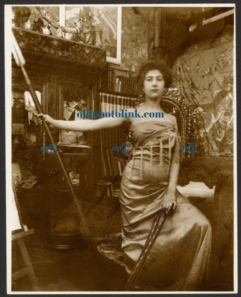 Female Model Holding a Spear, Paris 1899