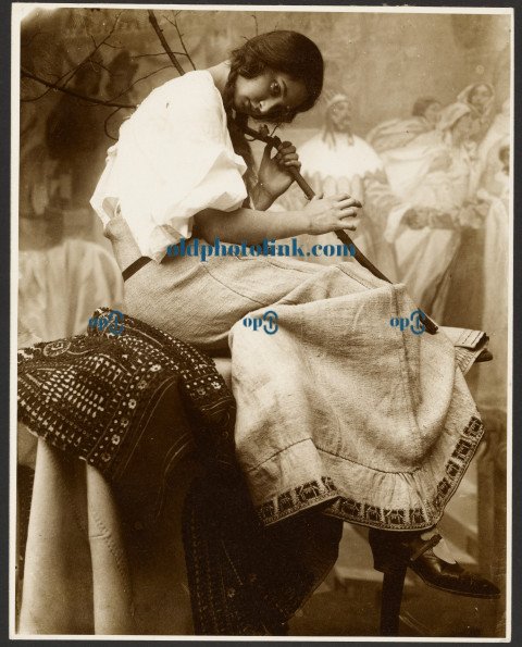 Seated Female Model Holding Tree Branch 1920