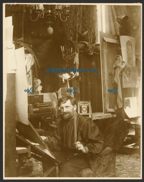 Self Portrait in His Studio, Rue du Val de Grâce, Paris 1899