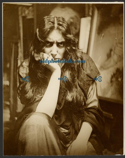 Miss Reichlová, The Principal Tragedienne of the Reinhardt Theater, as the Model for the Painting 1908