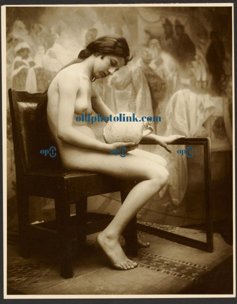 Seated Female Nude Model Holding a Jug 1927