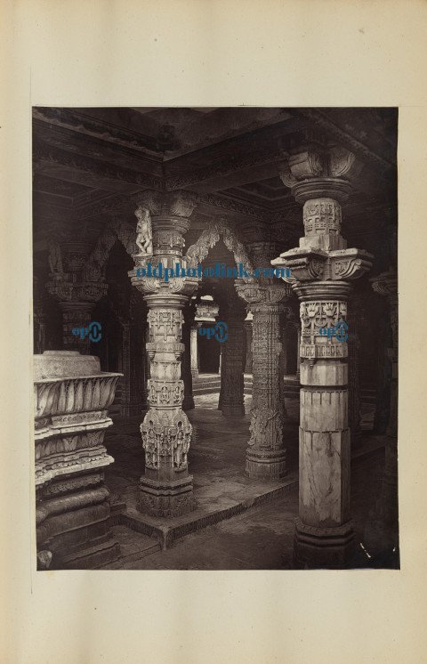 Interior of room with columns 1870